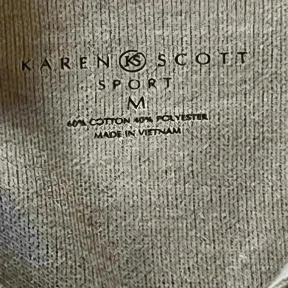 Karen Scott Women's Sz M Sport Knit Pullover 3/4 Zip Neck With Pockets - Picture 4 of 5